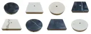 Lamp Parts-MARBLE LAMP BASES-Square or Round, 5" or 6", Black or White (1 Pc.)