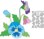 DELORIGIN Pansy Cutting Dies Card Borders Stitch Die Cut Sewing Carbon Steel Phalaenopsis Die Cuts Stencils Card Scrapbooking Embossingb Folder Template Dies for Craft Paper Making Albums Gift Decor