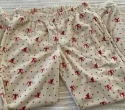 Kids Unisex Cat & Jack Christmas PJ Pants W/ Ski Snowballs Graphic Design Small