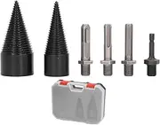 6Pcs Removable Firewood Log Splitter Drill Bit,32mm 42mm Detachable Duty Wood Splitter Drill Bits Drill Screw Cone Driver for Hand Drill Stick Hex Quadrilateral Round