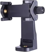 YunTeng Universal Smartphone Tripod Adapter Cell Phone Holder Mount Adapter, Fits iPhone, Samsung, and All Phones, Rotates Vertical and Horizontal, Adjustable Clamp