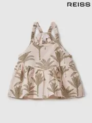 Reiss Neutral Klemee 13-14 yrs Linen-Cotton Peplum Top (B14870) | $80