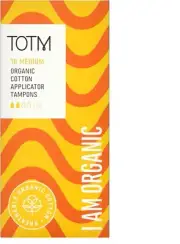 TOTM Organic Cotton Medium Applicator Tampons, Pack of 16