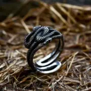 Titanium Annelid Snake Ring Domineering Stainless Steel Vintage Open ended Ring