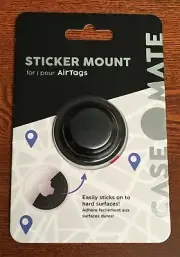 Case Mate Sticker Mount for Airtags Holder Sticks to Most Hard Surfaces - Black