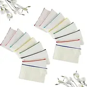 CuiCanfla 16 Pcs Blank DIY Craft Bag Canvas Zipper Pouch Bag, Canvas Pencil Case, 8 Colors Zipper Blank DIY Craft Pencil Case,Cosmetic Storage Bags DIY Craft Blank Bags for Travel Home School