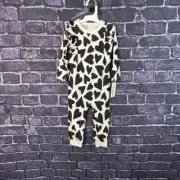 Cat & Jack 18 Months Baby Girls' Black White Heart Ruffle Romper Snaps