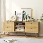 Foret Rattan Kitchen Sideboard Cabinet Storage Organizer Buffet Table Shelves