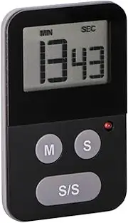 Avanti Digital Kitchen Timer with Light, Black