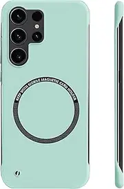 [RUNGOS] for Samsung S22 Ultra Case MagSafe (Bare Metal Feel) [Strong Magnetic] Borderless Slim Shockproof Case for Samsung Galaxy S22 Ultra Case, S22 Ultra Phone Case Magnetic Cover 6.8'' 2022, Cyan