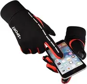 [BELLIFFY] Warm Slip Gloves for Men Touchscreen Cycling Gloves Windproof Breathable Size l
