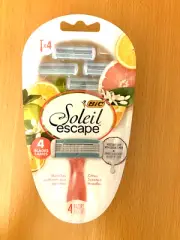 BIC Soleil Escape Women'S Disposable 4 Blade Razors, Citrus Scented Handles