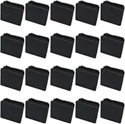 Pack of 20 NUZAMAS Square Black Plastic End Caps,60 x 60mm Plastic Plugs,Square Tube Anti-Slip Mat, Plastic Caps End Tube Insert for Chairs Desks Tables Beds Furniture Foot Plug Steel Pipe Cover