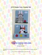 Easter Cats Coaster Set-Plastic Canvas Pattern or Kit
