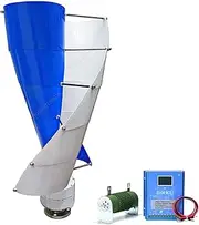 HUIZHITENGDA 4000W Vertical Wind Turbine Generator, Portable Wind Power Turbine Maglev Generator 10Blades with MPPT Solar Charge Controller
