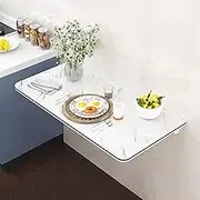 Wall Mounted Folding Work Table, Floating Wall Folding Desk, Wooden Foldable Floating Workbench, Kitchen Fold Down Laundry Shelf(40x120cm/15.7x47.2in)