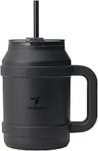REDUCE Cold1 50 oz Reusable Mug Tumbler with Handle - Insulated Stainless Steel Water Bottle for Home, Office and Gym; Straw or Leakproof Flip Lid, Keeps Drinks Ice Cold All Day - Matte Phantom
