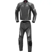 Imola Black White 2PC Leather Motorcycle Suit