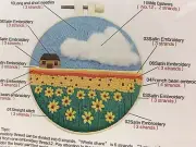 1 Complete Embroidery Kit “Cloudy Grass”