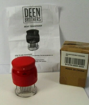 Deen Brothers Red 4.5" Meat Tenderizer w/ 72 Razor Sharp Stainless Steel Blades