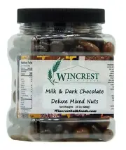 Milk & Dark Chocolate Deluxe Mixed Nuts - 1.5 Lb Tub - 2 Day Shipping