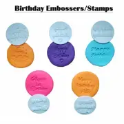 Happy Birthday Stamp Embosser for Cookies & Fondant Multiple Styles Available