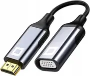 CO2 HDMI to VGA Adapter, HDMI to VGA D-SUB 2K/60Hz, Full HD, Plug & Play, Gold-Plated, Unidirectional, Compatible with Computer, Desktop, Laptop, PC, Monitor, Projector