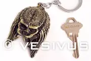 KEYCHAIN - PREDATOR Alien Unmasked - BRONZE - Key Accessory Jewelry Nerd Geek