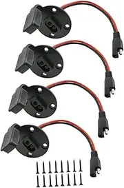 ibasenice 4 Sets Sae Power Socket Connector for Solar Panels Cables for Rvs Motorcycles Tractors and More Durable Flush Mount Power Connectors