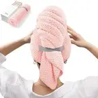 Large Microfiber Hair Towel Wrap for Women, Soft Hair Drying Towel with Elast...
