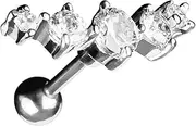 Piersando Tragus Helix Ear Piercing Cartilage Bar Stud 316L Surgical Steel 5 Zirconia