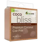 Organic Coco Coir by Coco Bliss (10lbs) - Compressed Coco Coir Brick with Low...