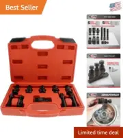 Durable Steel Flywheel Puller Tool Set with Carrying Case - 10 Metric Tools
