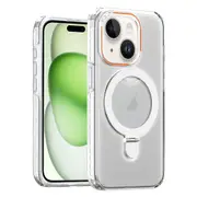 Detachable PC+TPU Slim Case for iPhone 15 Plus Kickstand Phone Cover Compatible with MagSafe