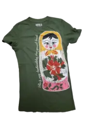 Womens David & Goliath Rub My Babushka For Good Luck Nesting Doll Tee T-Shirt