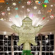 Star Christmas Tree Topper Lighted with Projection Modes - Spark Christmas De...