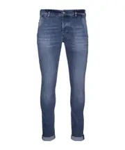 Dondup Logo-Printed Turn-Up Hem Jeans 34 Blue