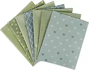Gnognauq 7 Pieces 18x22 inches Cotton Fabric Fat Quarter Fabric Bundles Quilting Cotton Floral Craft Fabric Pre-Cut Squares for Patchwork Sewing Quilting Crafting (Green Blue)