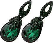 [SHERCHPRY] Handmade Green Rhinestone Earrings Dangle Earrings for Women Festival Wear