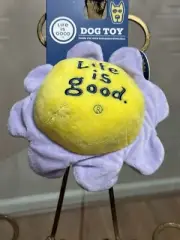 LIFE IS GOOD 8” Beautiful Flower Plush Dog Toy Clinker & Squeaker