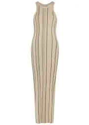 Totême Striped Ribbed-knit Maxi Dress - Beige - S (UK8-10 / S) S (UK8-10 / S)