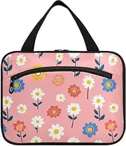 [sanluoli] little Fresh Peach Cute Flowers hangingarge hanging travel toiletry bag with hook, designer accessories toiletry kit for travel make up bathroom estuche para maquillaje, little fresh peach
