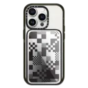 PowerThru Power Bank Mirror Slim Power Bank MagSafe Compatible Patchwork Tweed - Black