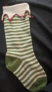 Melange Collection Elf Xmas Fancy Stocking Stripe Whimsical Pointed Red Green