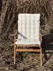 Off white long cushion for chair with backrest Rocking chair patio lounge