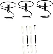 Sturdy Wrought Iron Wine Rack Set 3pcs Wall-Mounted Single Bottle Display Rack