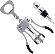Premium Corkscrew and Wine Stopper Luxury Set Stainless Steel and Zinc Alloy
