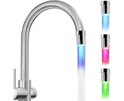 3- color Temperature Sensitive Gradient LED Water Faucet, Upgrade 2 Pack Water Stream Color Changing Faucet Head Tap Sink Light for Kitchen and Bathro