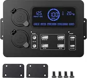 ACAGALA Mini Power Box, 12V 100W LCD Display Power Box with LED Lights, USB-C & QC3.0 Ports, Portable Control Hub for RVs, SUVs, Boats, Yachts, Cars