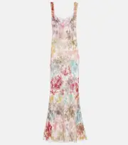 [Clio Peppiatt] Clio Peppiatt Cora embellished sheer tulle gown UK 14 multicoloured